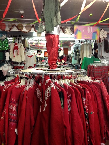 Stores, such as Ragstock, sell ugly sweaters for holiday festivities.