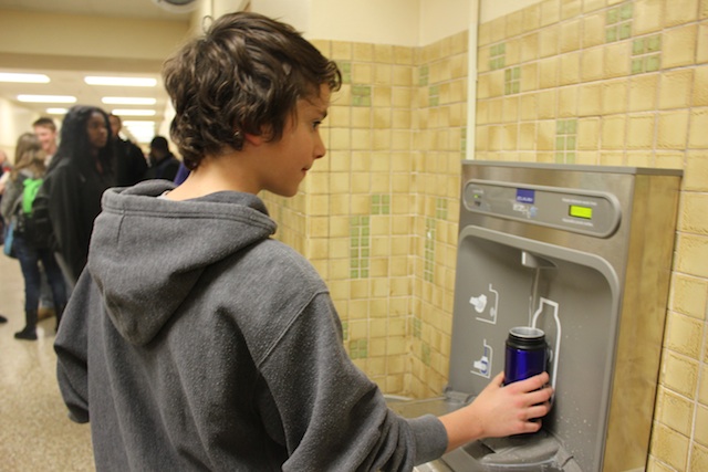 Students respond to new water filling station