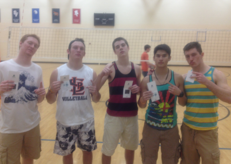 The Beach Boys won the Volleyball tournament Feb. 8. (From left to right) Seniors Ryan Froom, Parker Stennes, Peyton Bretl, Austin Broz, Nick Shaughnessy and Cole Hoyt (not pictured). 