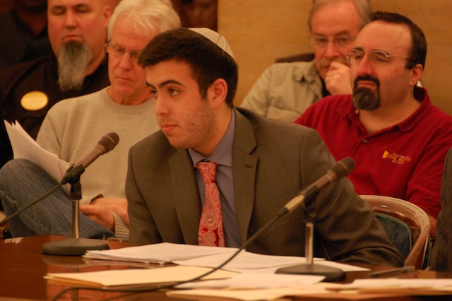 Senior Sami Rahamim shares his story about his experience with gun violence to the senate committee Feb. 21.