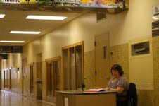 Grade Level Coordinator (GLC) Marcy Hietala supervises B1 hallway as a part of new security measures implemented. 