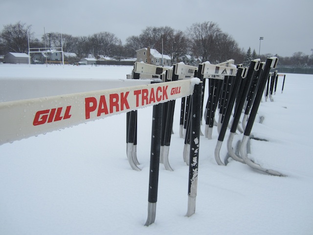 Track+and+field+has+been+forced+indoors+following+heavy+snowfall+on+the+track+and+throwing+areas.