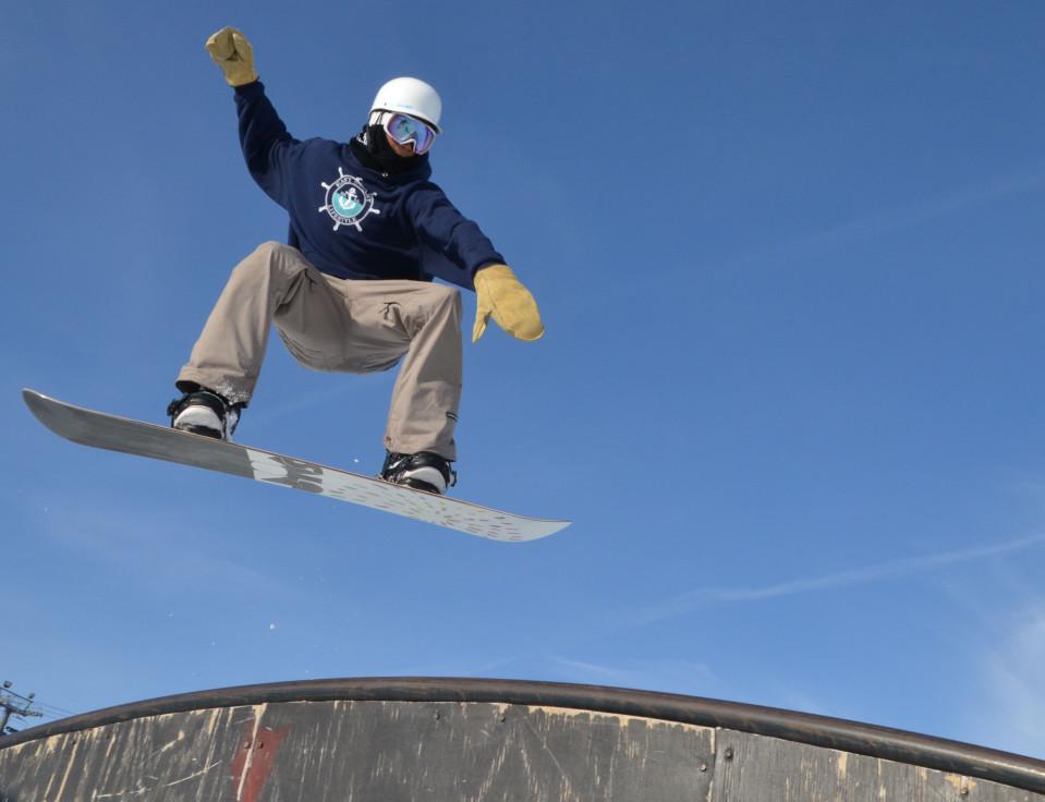 Snowboarder thrives on the slopes
