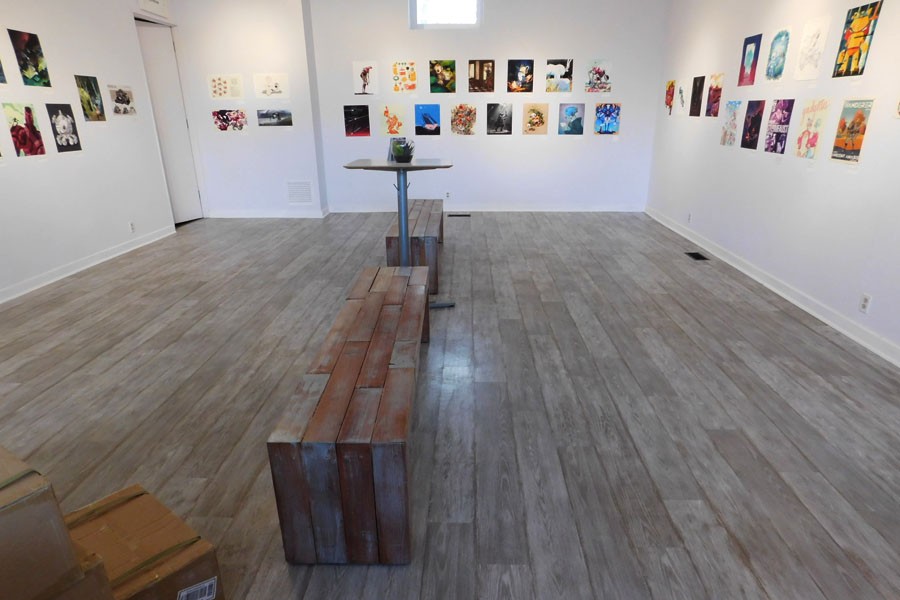 The Robo Show on display at the Light Grey Art Lab in Minneapolis. Many artists form around the world submitted their pieces in this open call for artists.