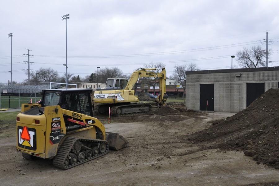 Construction began March 21 on the stadium and will run throughout the spring sports seasons.