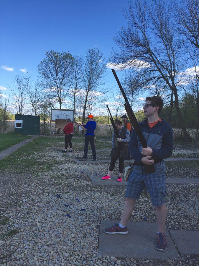 Participants in the Saint Louis Park clay target club line up for a shot at the Horse and Hunt Club in Prior Lake, MN.