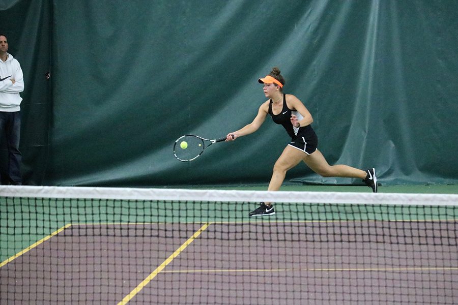 Senior+Natalie+Lorentz+competes+at+the+tennis+State+tournament+Oct.+27.+She+won+her+first+match%2C+but+lost+in+the+quarterfinal%2C+ending+her+high+school+career.