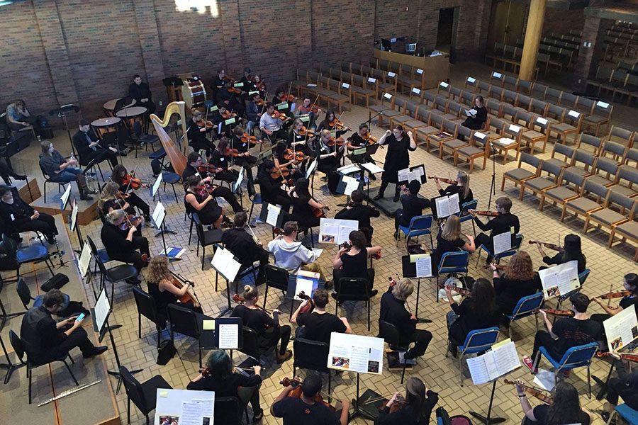 Orchestra students play at Augsburg College. Used with written permission from Miriam Edgar. 