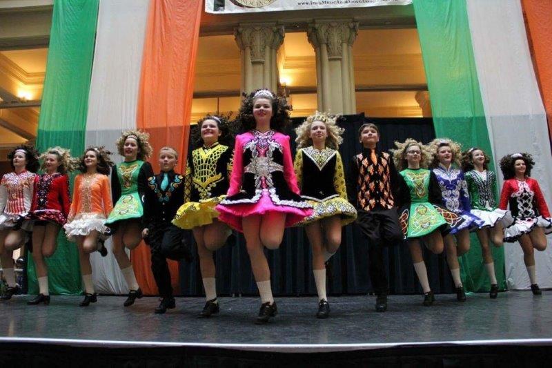 Freshman Emma Tight dances (center) at the Landmark Center in St. Paul on St. Patrick’s Day 2016. Tight last danced at the Irish Fair this past August, and will be dancing Thanksgiving weekend in Chicago.