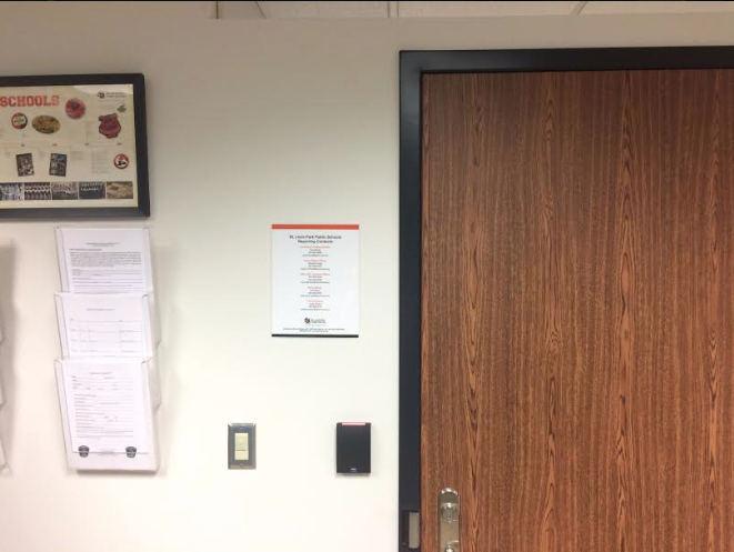 A poster with district human rights officer Richard Kreyers contact information hangs in the student office. Echo reporters found the information posted Jan. 23. This adheres to policy which requires the officers information be conspicuously posted.