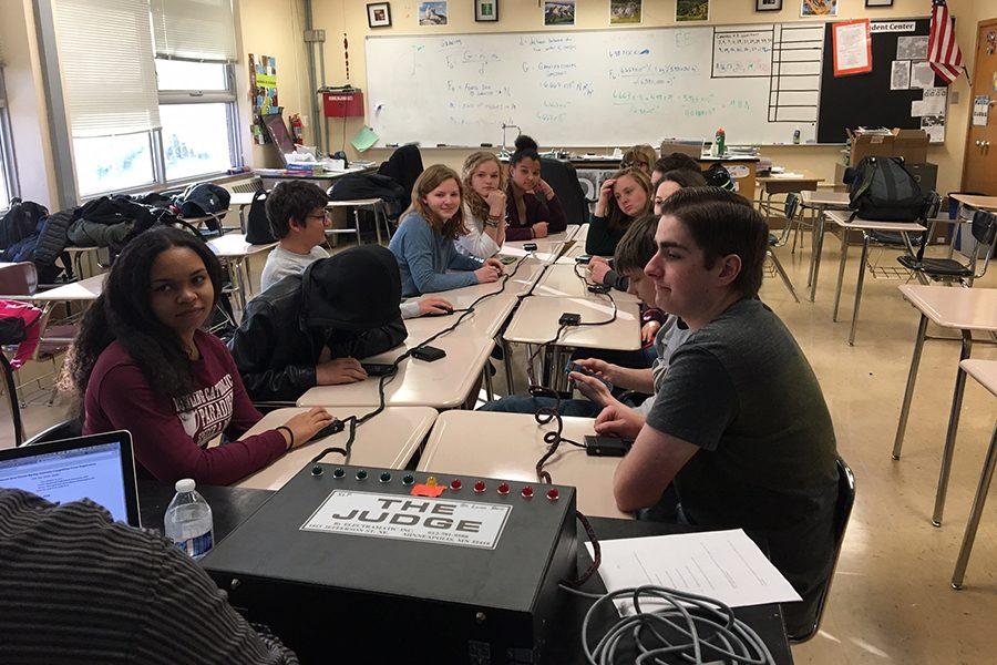 Quiz Bowl adviser Peter Dangerfield facilitates the clubs mock competition Jan. 3. Quiz Bowl meets everyday Tuesday after school in A301.  