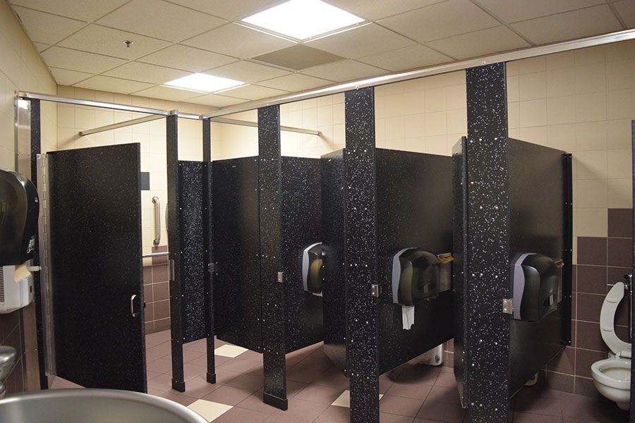 Older bathrooms with outdated tiles and stalls will be renovated over the summer. Changes include a fresh coat of paint.