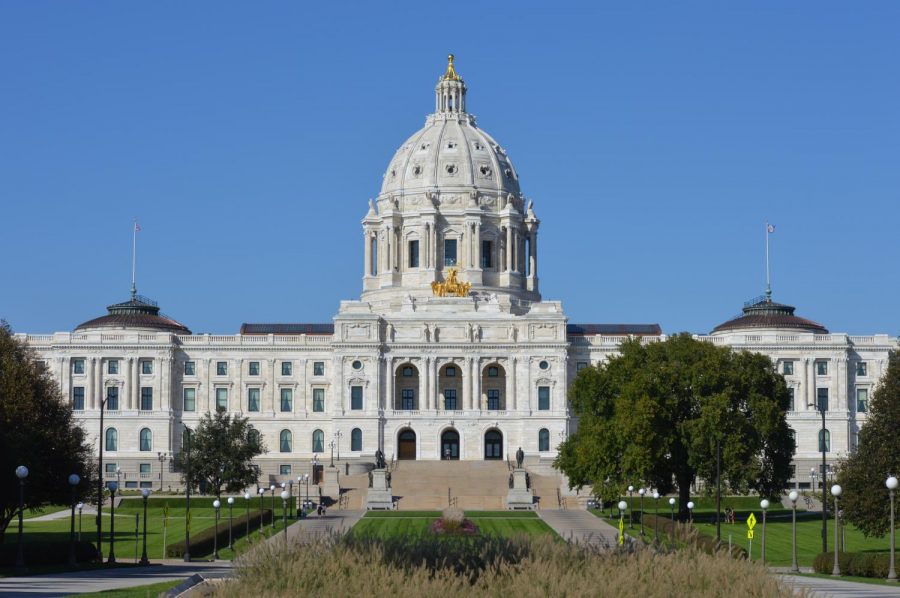 The Minnesota state capitol building in downtown St. Paul where the page program takes place. Students chosen for the high school page program from across Minnesota will spend a week at the capitol serving as pages. 