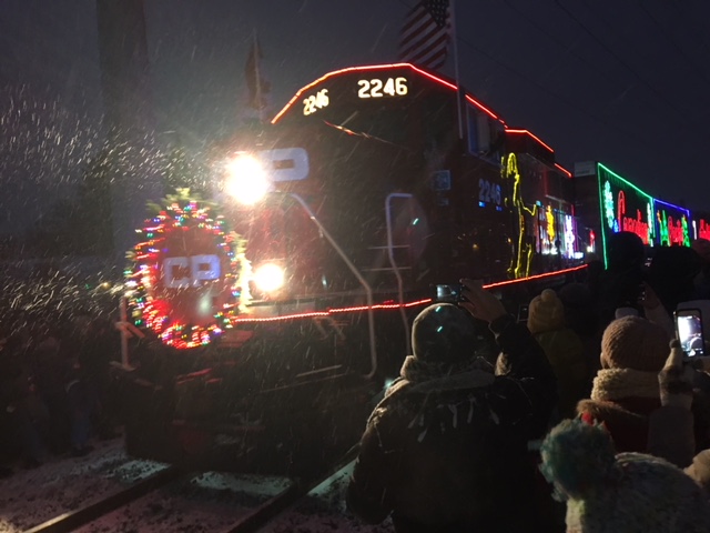 According to Mayor Jake Spano, the Holiday Train helps raise funds for local charities as it travels throughout the metro. The Canadian Pacific Railway provides food and donates money to STEP in St. Louis Park each year.
