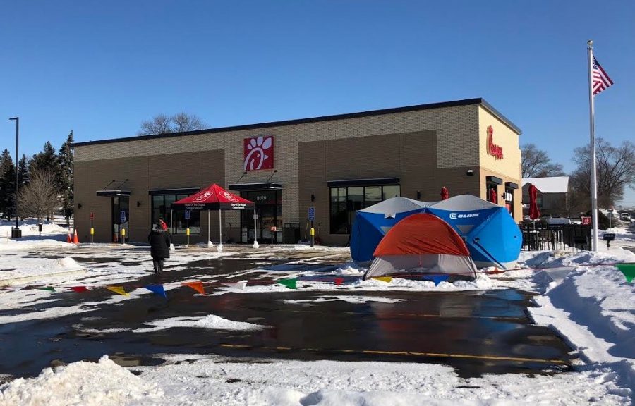 People+from+the+local+community+arrived+to+camp+outside+prior+to+Chick-fil-As+grand+opening+Feb.+1+in+hopes+of+receiving+a+coupon+loaded+with+52+free+meals.