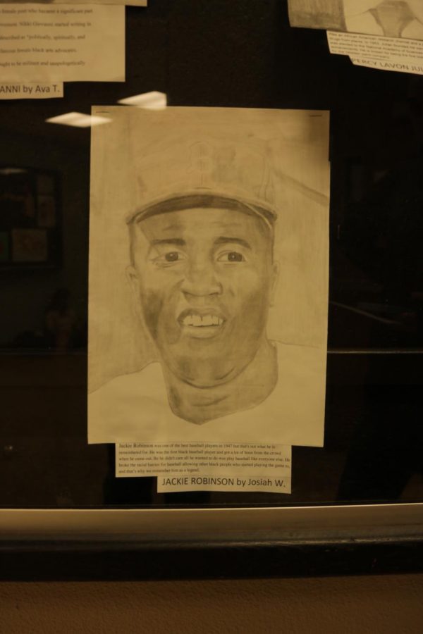 Freshman Josiah Wright said he chose to draw Jackie Robinson because he is inspiring to him.

“He is my favorite baseball player. He didn’t quit even though he (was) bullied a lot and he got hurt, but he never stopped,” Wright said.
