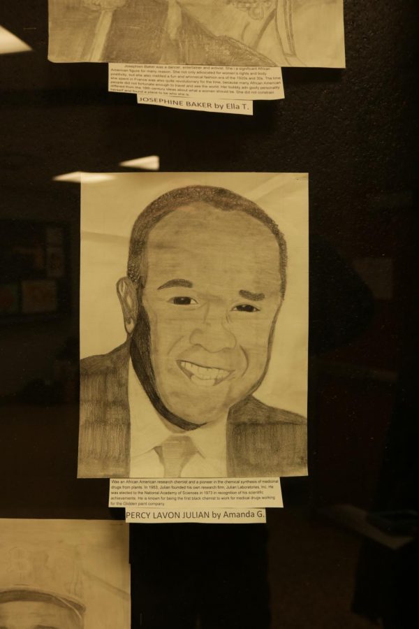 Junior Amanda Glidden said she chose to draw Percy L. Julian because of his careers and contributions.

“I chose Percy L. Julian because he was one of the first black chemists. He also worked for the Glidden paint company which I was surprised about. He’s an interesting man,” Glidden said.

