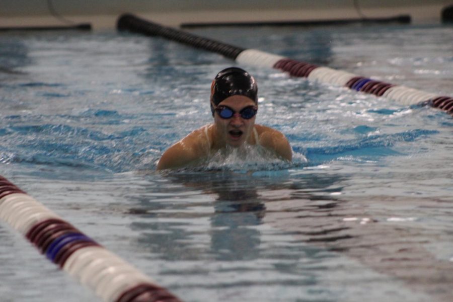 Freshman Stella Rostal swims the 100 breaststroke Sep. 27. Park won 91-83 against Richfield. 