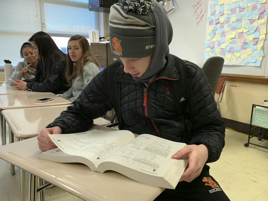 Junior Jamie Sorenson studies for the ACT during his study hall. All Park juniors can take the ACT at school Feb. 20.