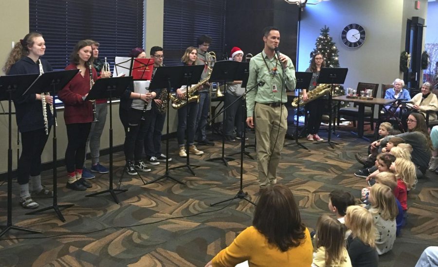 A small group from Park bands performs at TowerLight Senior Living Dec. 17, 2018. The group is called Harmony Bridge and they perform about twice a year at various locations.
