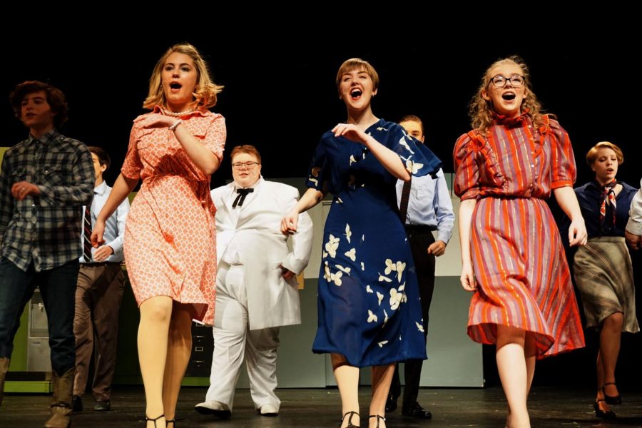 Senior Evelyn Nelson, senior Emma Yarger and sophomore Phoebe McKinney received “Outstanding Performance in a Leading Role” from Spotlight Education for their performances in “9 to 5 the Musical”.