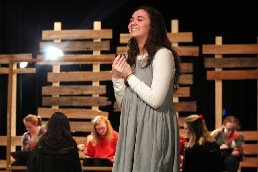 Sophomore Lilly Strathman plays character Carol Stuckey in Parks rendition of The Amish Project. The one act play went on to win first at sub-sections. 