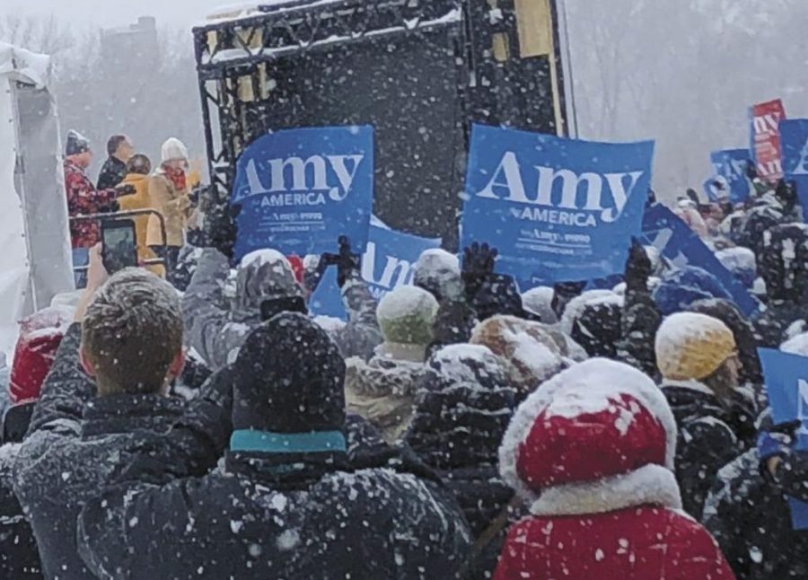 Senator Amy Klobuchar initiates presidential campaign at a rally Feb. 10. at Boom Island.