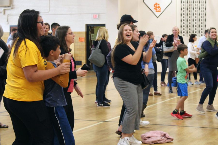Senior Cecilia Brown dances during the Park Spanish Immersion goodbye party May 21. Park Spanish Immersion will move to Cedar Manor next school year.