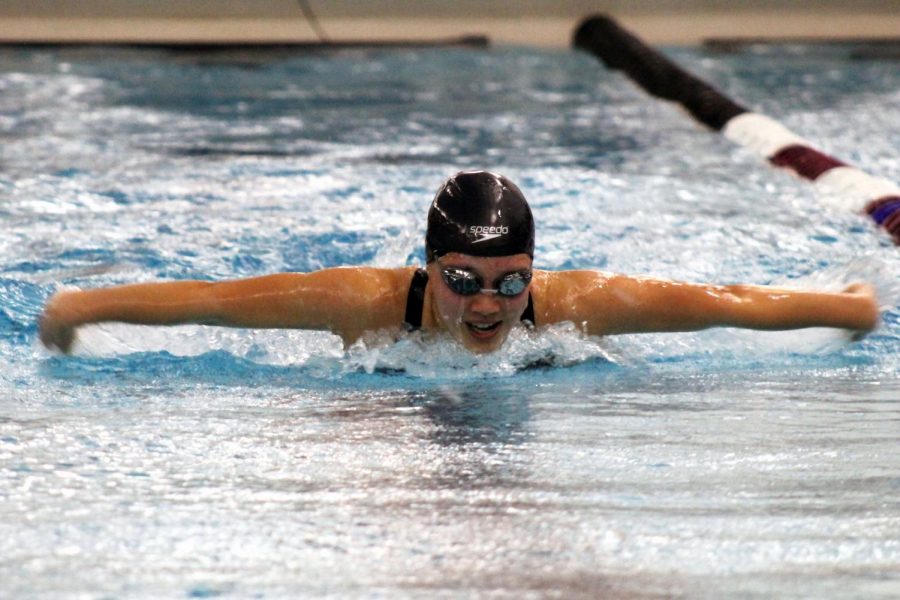 Junior Esther Putzier swims the 100 yard butterfly for Parks first Section meet Nov. 6. The second Section meet will be 6 p.m. Nov. 8. at Richfield Middle School. 