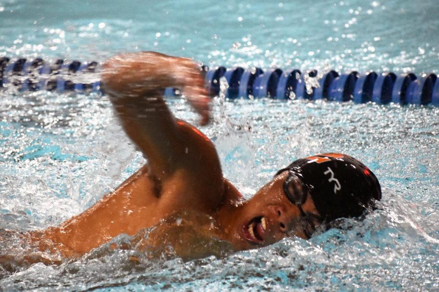 Junior Jason Chu competes in his 100 yard freestyle Nov. 10. Park lost 88-95 against Hopkins.