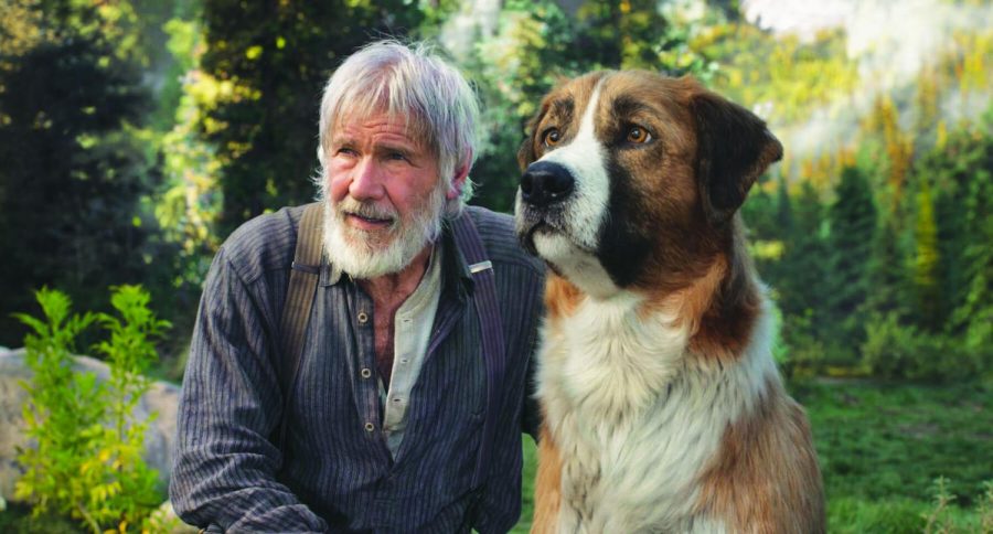 Fair use from Twentieth Century Studios. Main characters of ‘Call of the Wild’ John Thornton (Harrison Ford) and Buck look off into the distance of the Canadian Yukon. The movie takes place in the Canadian Yukon during the Klondike Gold Rush of 1896. 
