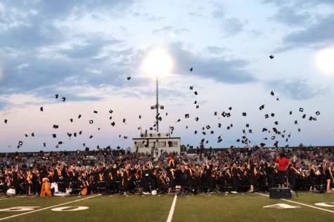 The class of 2019 throws their caps in the air after graduation June 7. Minnesota Department of Health and Department of Education announced May 8 that large scale in-person graduations are prohibited for the class of 2020 due to the COVID-19 pandemic.