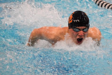 Sophomore Daniel Cameron swims the 100-yard butterfly Jan. 6. Park’s next meet is 10:45 a.m. Jan. 8 at the University of Minnesota Aquatic Center.