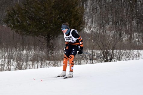Sophomore Hanna Wilsey skis along at the Sections meet Feb. 10. Wilsey placed fourth at the meet.