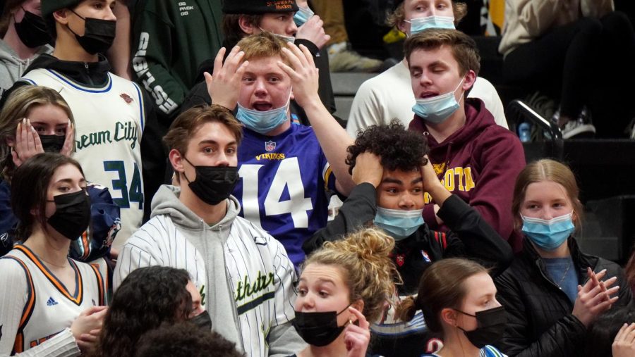 Park students become frustrated over calls made by referees March 1. The student dress code for this game was jerseys.