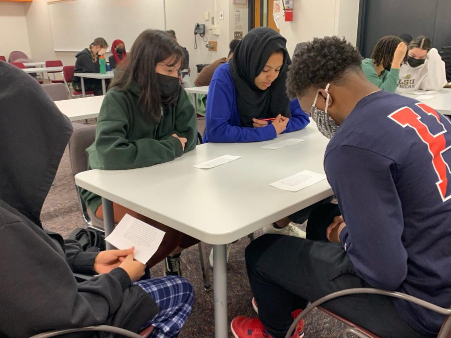 SOAR (Students Organized Against Racism) holds small group discussions. 