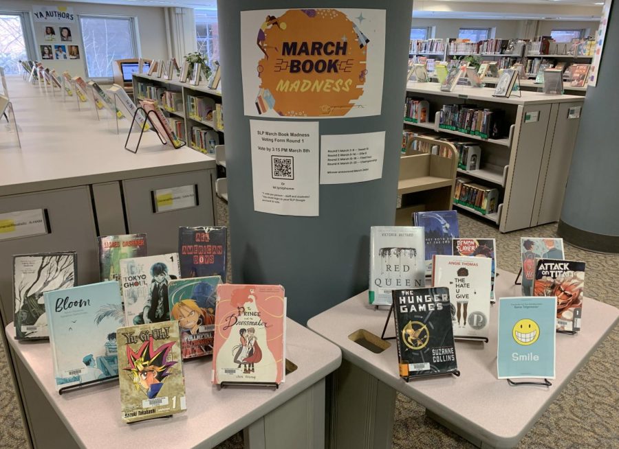 Books displayed for the March Madness event March 3-23. Books will be going through four rounds of voting, with the winner being announced March 23.