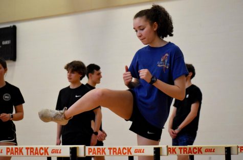 Junior Rachel Pope practices hurdles March 14. Parks first meet is 4 p.m. April 6 at the Chanhassen high school.