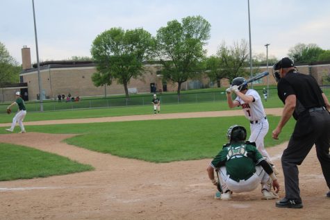 Senior Tait Myers starts his swing May 23. Park beat Chisago Lakes with a final score 8-3.