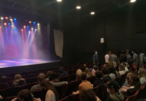 Freshmen from Park gather in Capri Theater to see a play about police brutality May 19. All American Boys ran April 29 – May 22.