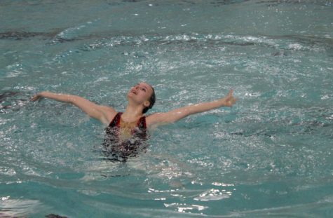 Junior Leila Campbell swims her solo routine. The dress rehearsal took place on Tuesday May 17.