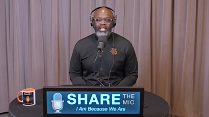 Superintendent Astein Osei hosts the podcast Share the Mic Oct. 31. Osei is currently running the podcast, which is available to all students and staff.