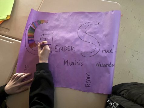 During a GSA meeting, members drew posters to advertise their club. The meeting happened in C351, Nov. 31.