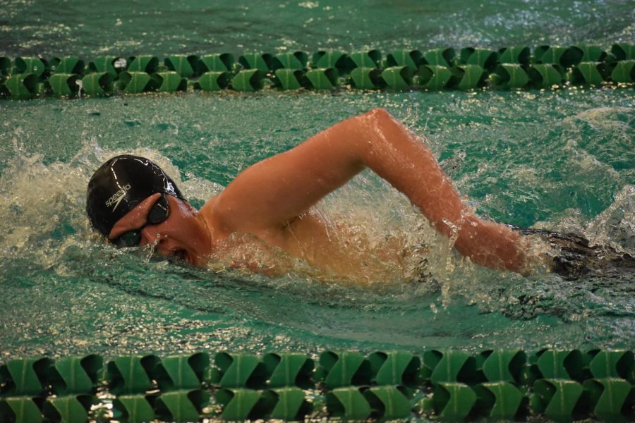 Sophomore+Finn+Berry+swims+the+200+IM+at+sections+Feb.+25.+Park+is+sending+two+individual+swimmers+and+three+relays+to+state+March+2-4.