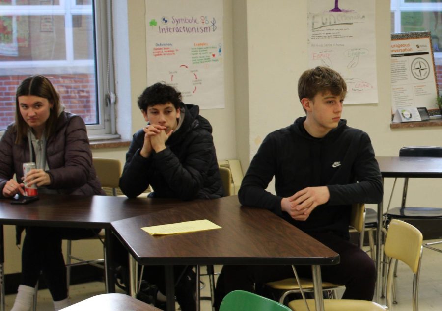 Senior Axel Abrahamson at a student council meeting on March 22. Park plans to make an enrollment fee for clubs in the upcoming year.