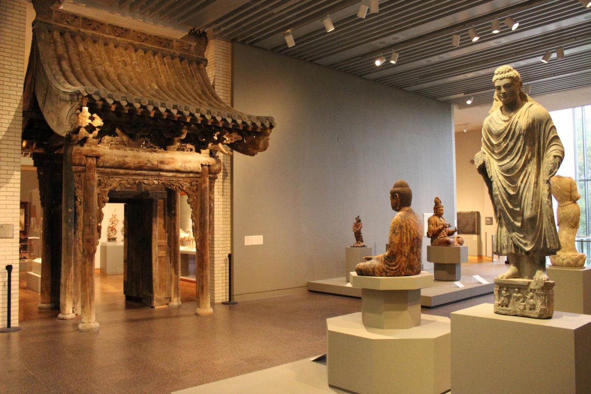 The entrance of the Asian arts gallery at the Minneapolis Institute of Art. The entrance of the gallery is based on eastern Asian architectural designs. 