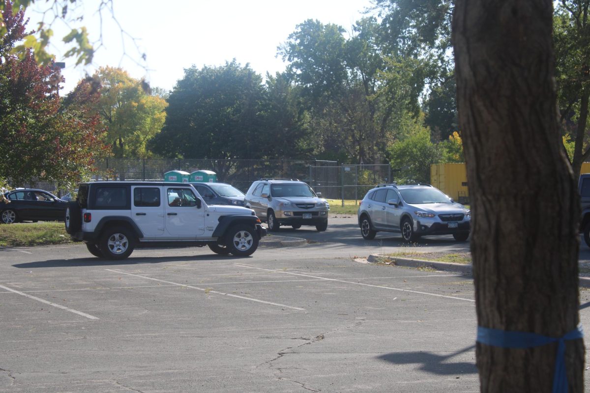 At the end of the school day Oct. 2. Everyone rushes out of the parking lot to get out of there as fast as they can.