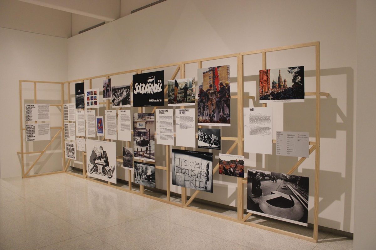 A timeline displayed in gallery one Dec. 8 at the Walker Art Center. Smaller branches off of the gallery, one gives a good grasp about the political state of the world impacting the art.