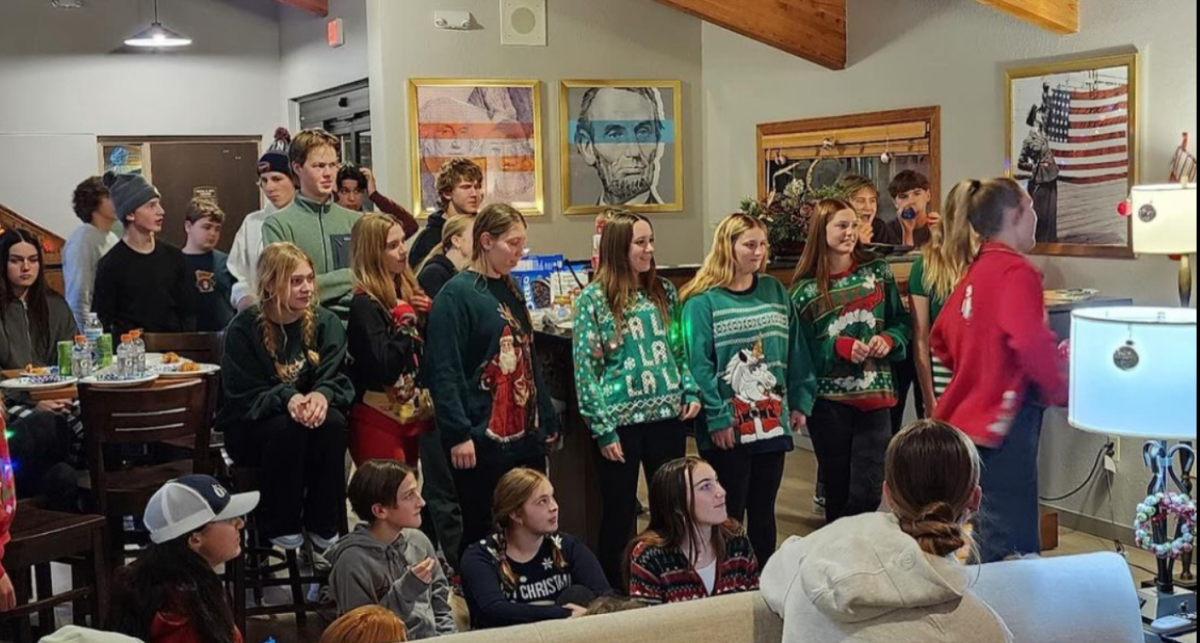 Park’s alpine ski team participates in an ugly sweater contest up at Lutsen Mountain Dec. 2. They enjoyed a trip traveling up north to ski as a team.
