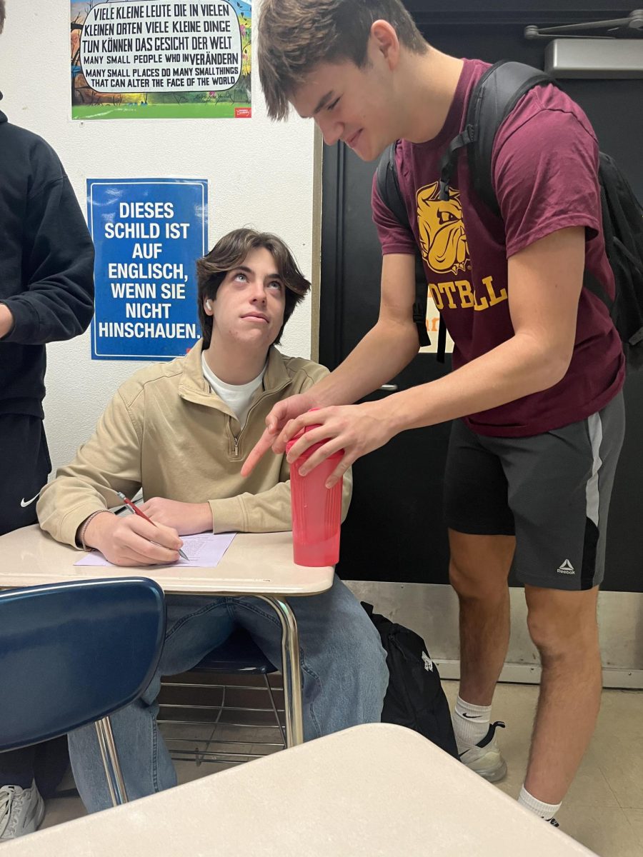 Seniors Tony Kruse and Luke Tomback planing their Harry Potter club Dec. 15. Meetings for the club will start in the spring. 